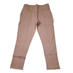 Betabrand Large Short Petite Tan Power Down Pants Skinny Yoga Gym Brown Pull On
